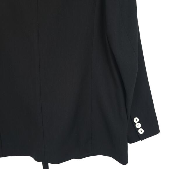 River Island Double Breast Blazer Jacket Black w/ White Button Contrast, Size 14 - Picture 7 of 12